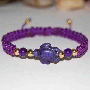 Turtle Bracelet,Braided Bracelet,Purple Turtle Bracelet,Good Wishes Bracelet